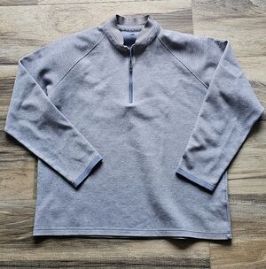Adidas Men's Gray Quarter-Zip Sweater - XL